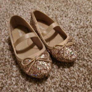 CAT AND JACK gold sparkle ballet shoes